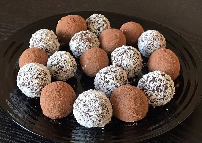 Trufas de Coco e Cacau: