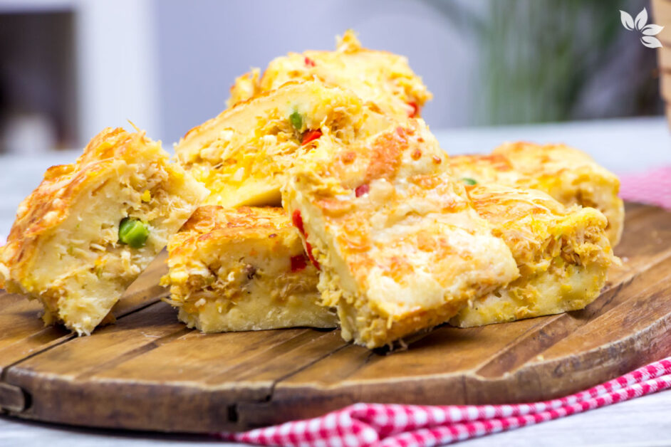 Torta de frango com legumes