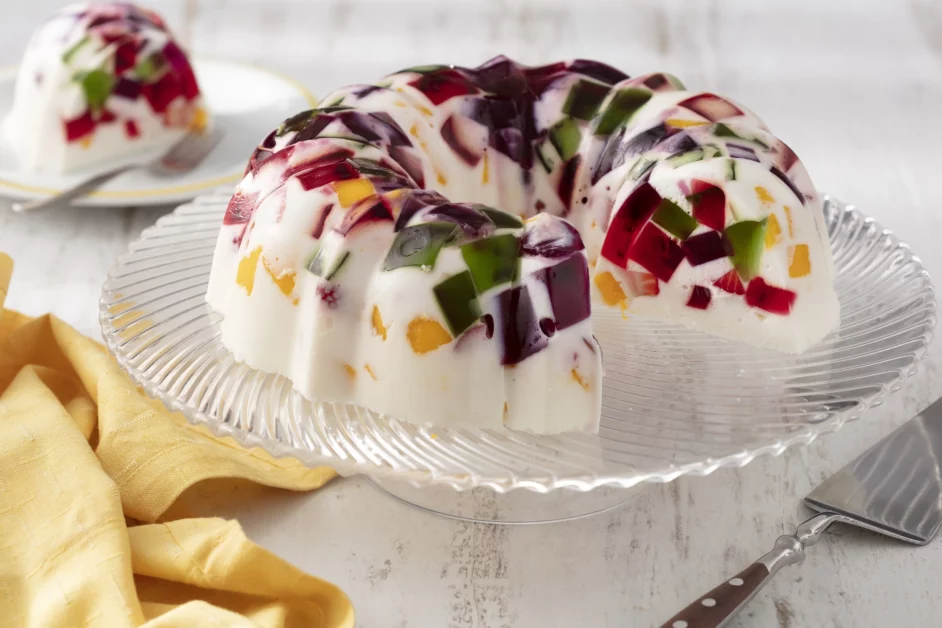 Mosaico de Gelatina com Frutas