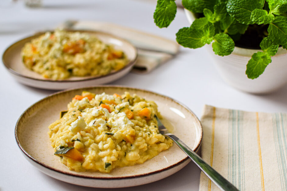 Risoto de Abóbora com Queijo de Cabra