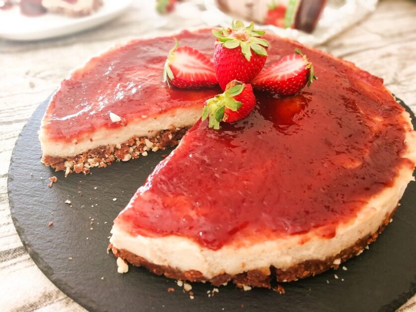 Cheesecake de Morango Vegano