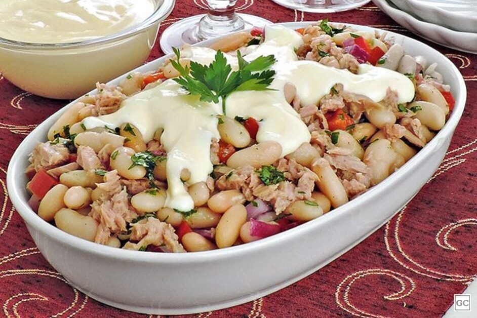 Salada de Feijão Branco e Atum