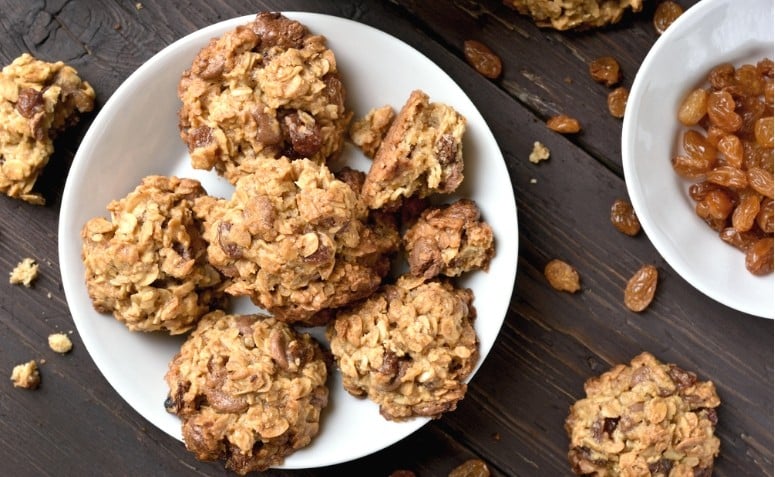 cookies de aveia e passas