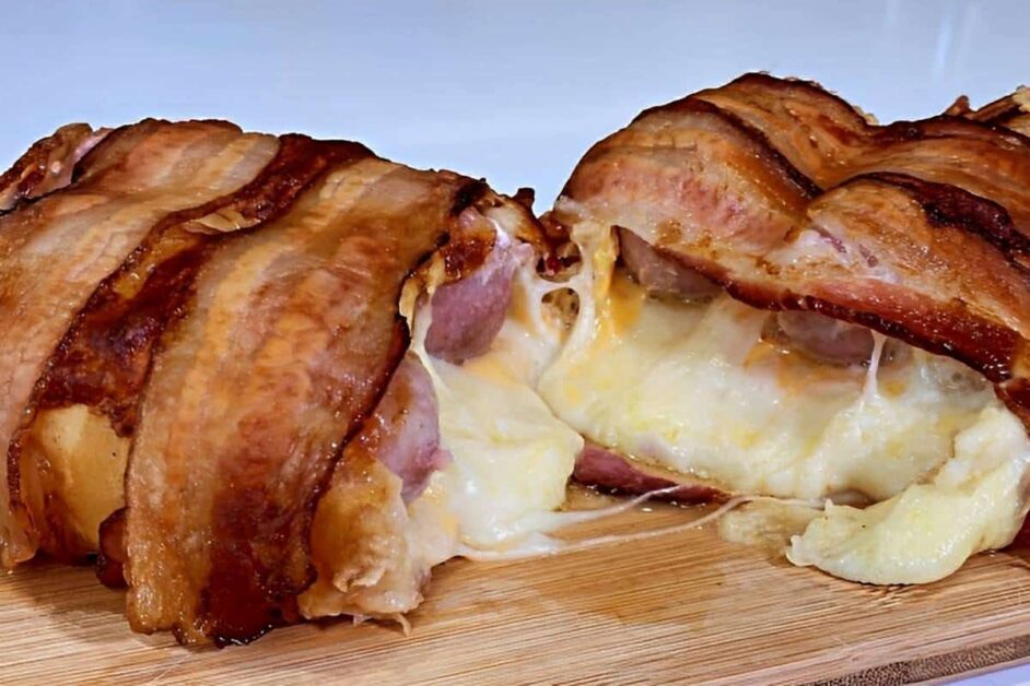 Como fazer Pão Francês diferente na Airfryer Recheado com Queijo e Coberto de Bacon: Rápido, Fácil e Delicioso!