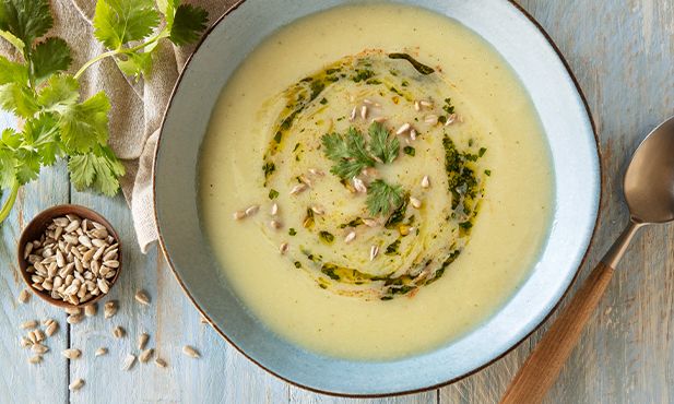 Como fazer Creme de Couve-flor com Piso de Coentros: Cremoso, leve e cheio de sabor!